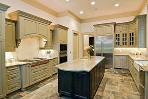 Granite kitchen green cabinets - Ohio Ohio