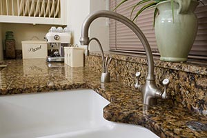 white undermount sink Granite kitchen Columbus granite and Quartz Countertops